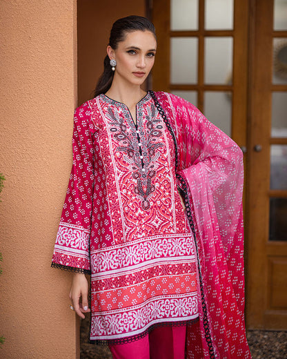 Roheenaz | Azalea Printed Lawn 24 | Coral Cascade - House Of Anaya