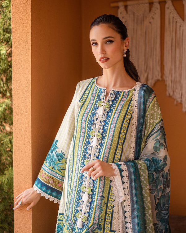 Roheenaz | Azalea Printed Lawn 24 | Ivory Elegance - House Of Anaya