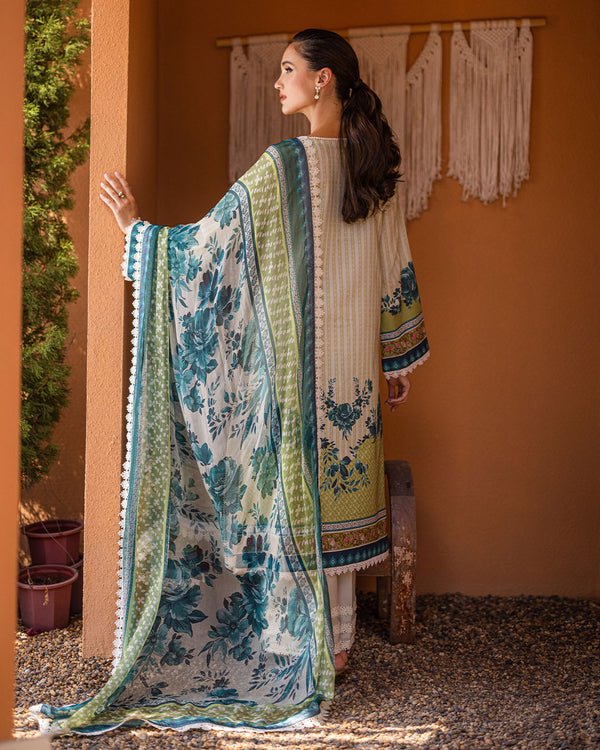 Roheenaz | Azalea Printed Lawn 24 | Ivory Elegance - House Of Anaya