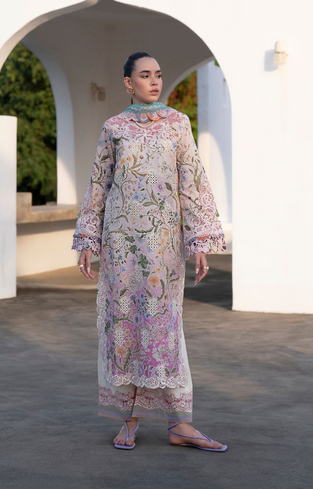 AJR Couture | Printakari Lawn 25 | Rose