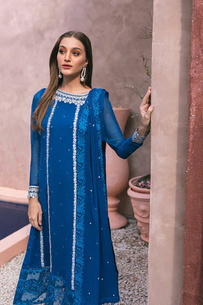 Azure | Embroidered Ensembles 3 Pcs | Radiant Sky - House Of Anaya