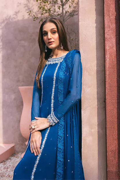 Azure | Embroidered Ensembles 3 Pcs | Radiant Sky - House Of Anaya