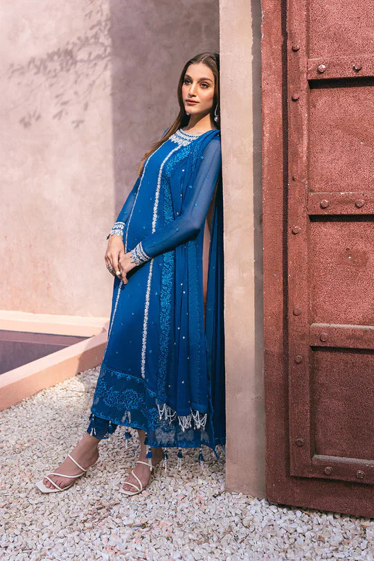 Azure | Embroidered Ensembles 3 Pcs | Radiant Sky - House Of Anaya
