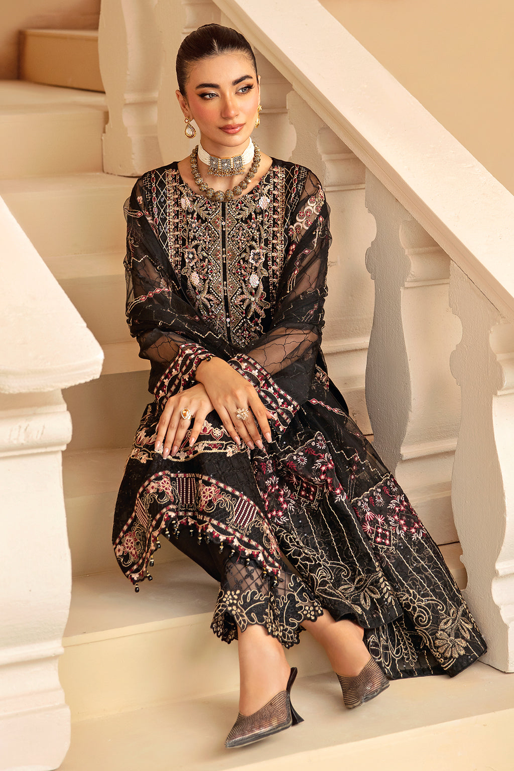 Ramsha | Minhal Organza Collection |  M-1205