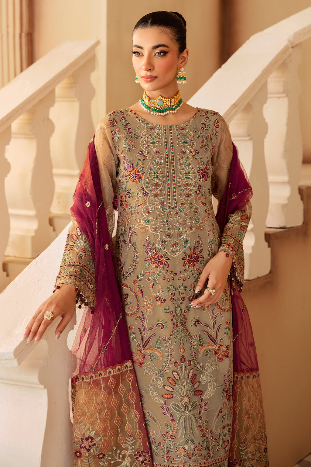 Ramsha | Minhal Organza Collection |  M-1208
