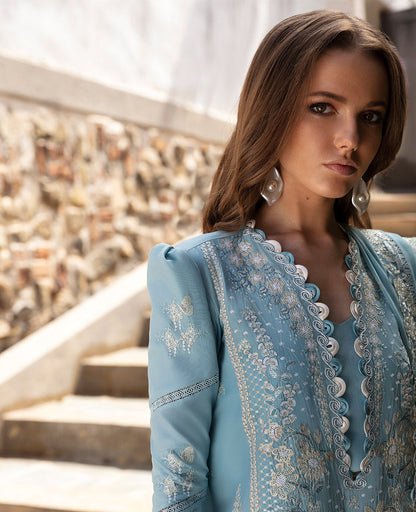 Republic Womenswear | Ilana Eid Luxury Lawn | Azure - House Of Anaya