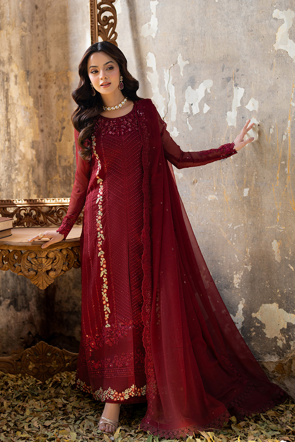 Azure | Ensembles Embroidered Formals | Red Mist - House Of Anaya