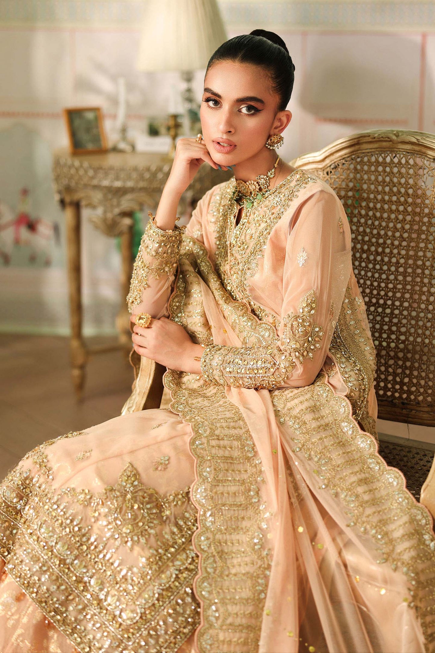Maria B | Pre Fall Dresses | 3 Piece Embroidered Net Suit EE