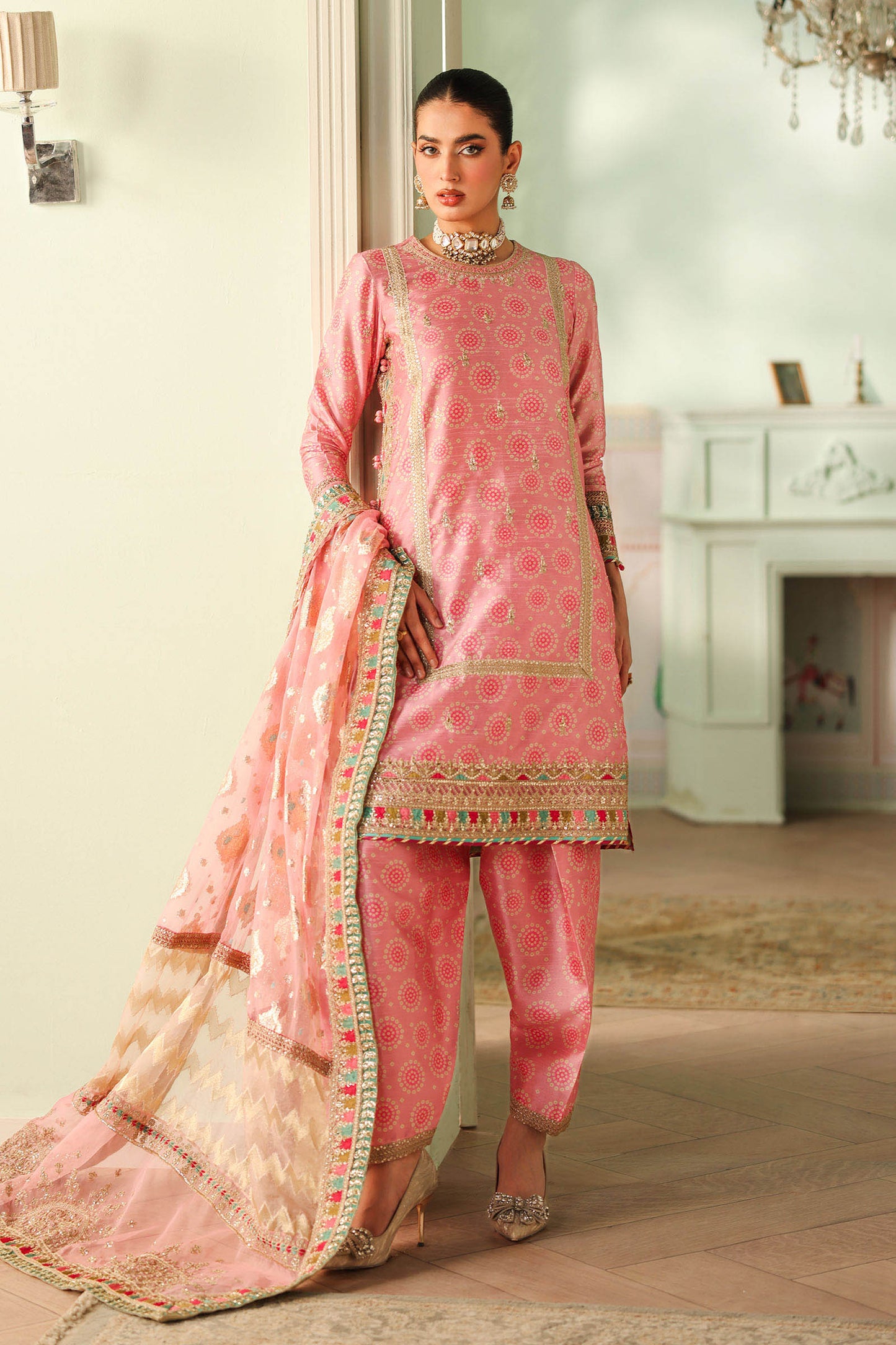 Maria B | Pre Fall Dresses | 3 Piece Embroidered Raw Silk Suit JJ