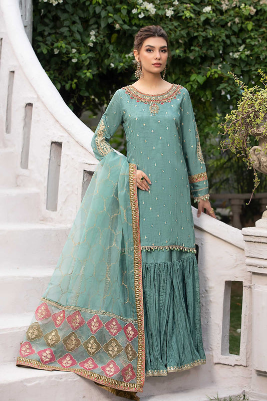 Maria B | Eid Collection 26 | 3 Piece Embroidered Raw Silk Suit