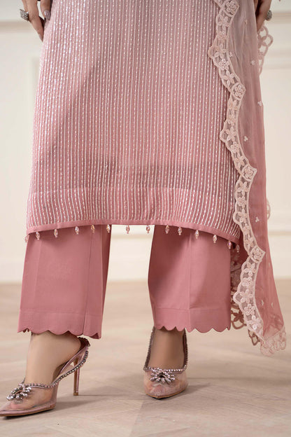 Maria B | Pre Fall Dresses | 3 Piece Embroidered Chiffon Suit Pink