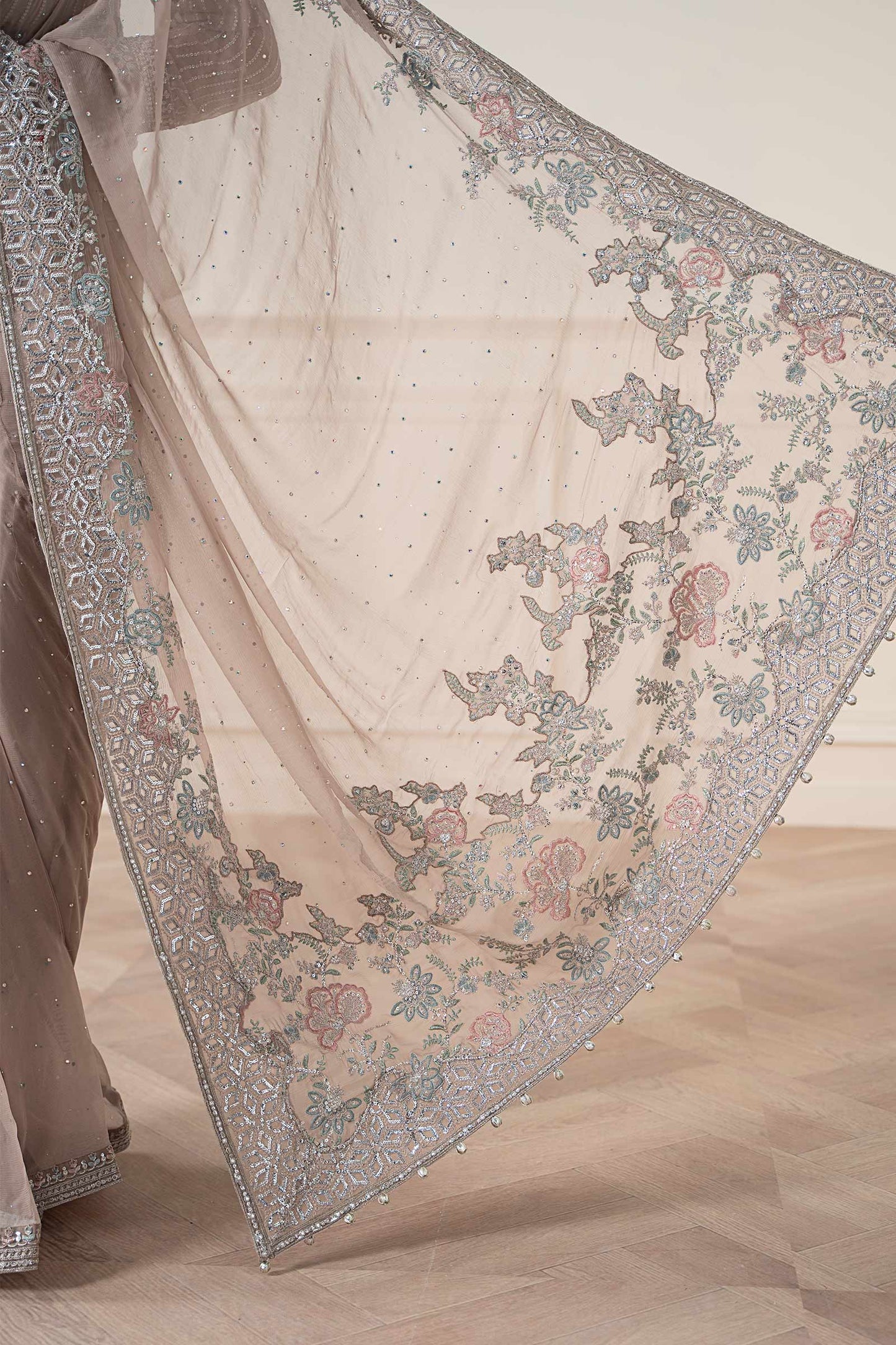 Maria B | Pre Fall Dresses | Embroidered Chiffon Saree FF