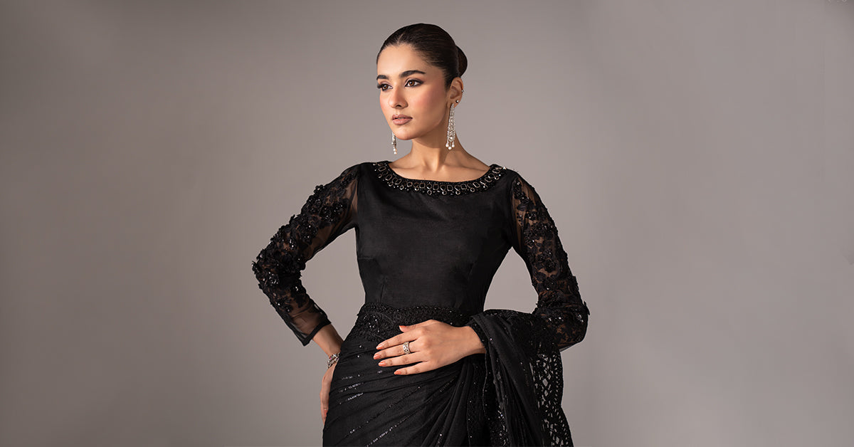Maria B | Eid Collection 26 | Embroidered Net Saree