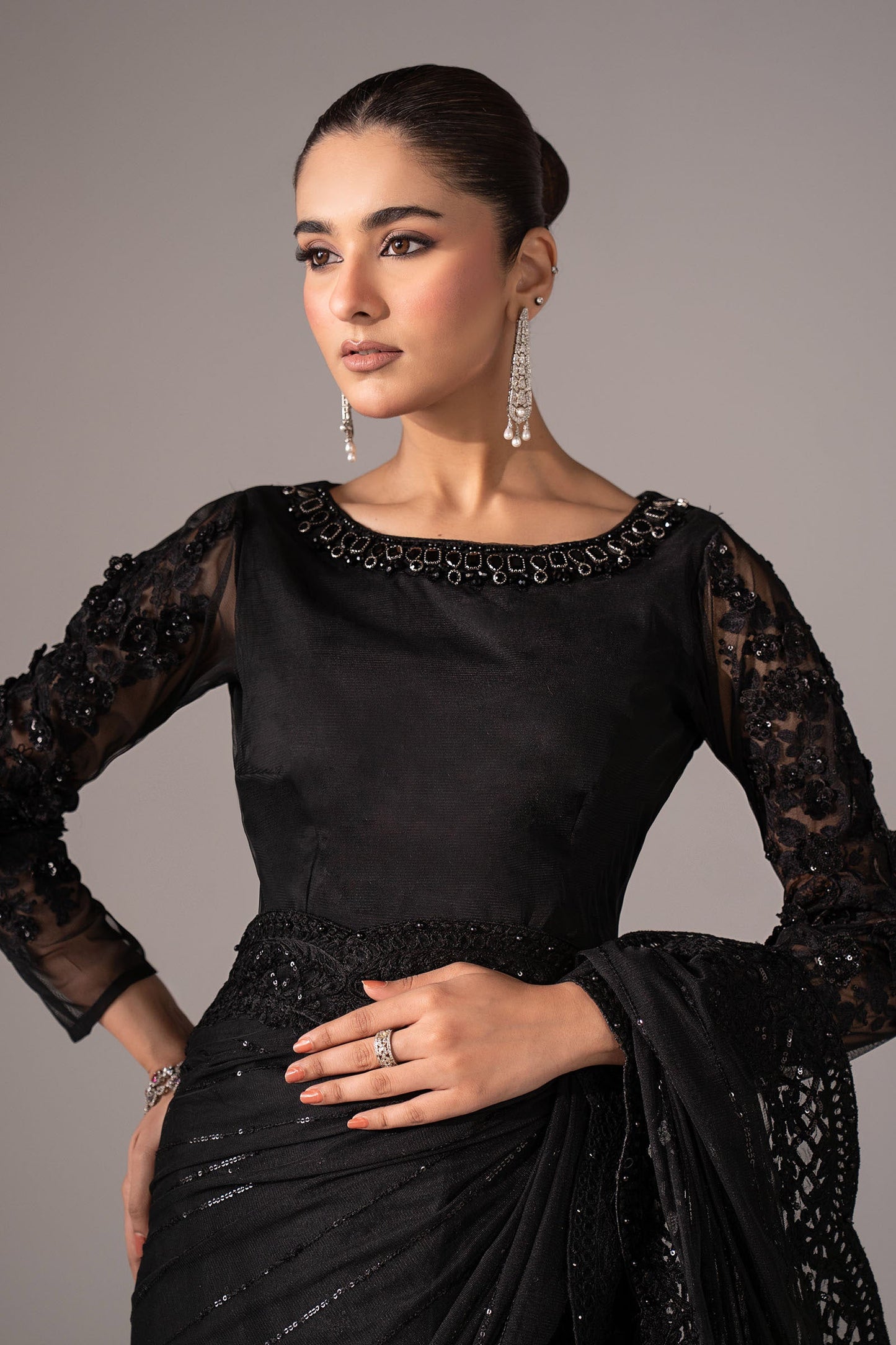 Maria B | Eid Collection 26 | Embroidered Net Saree