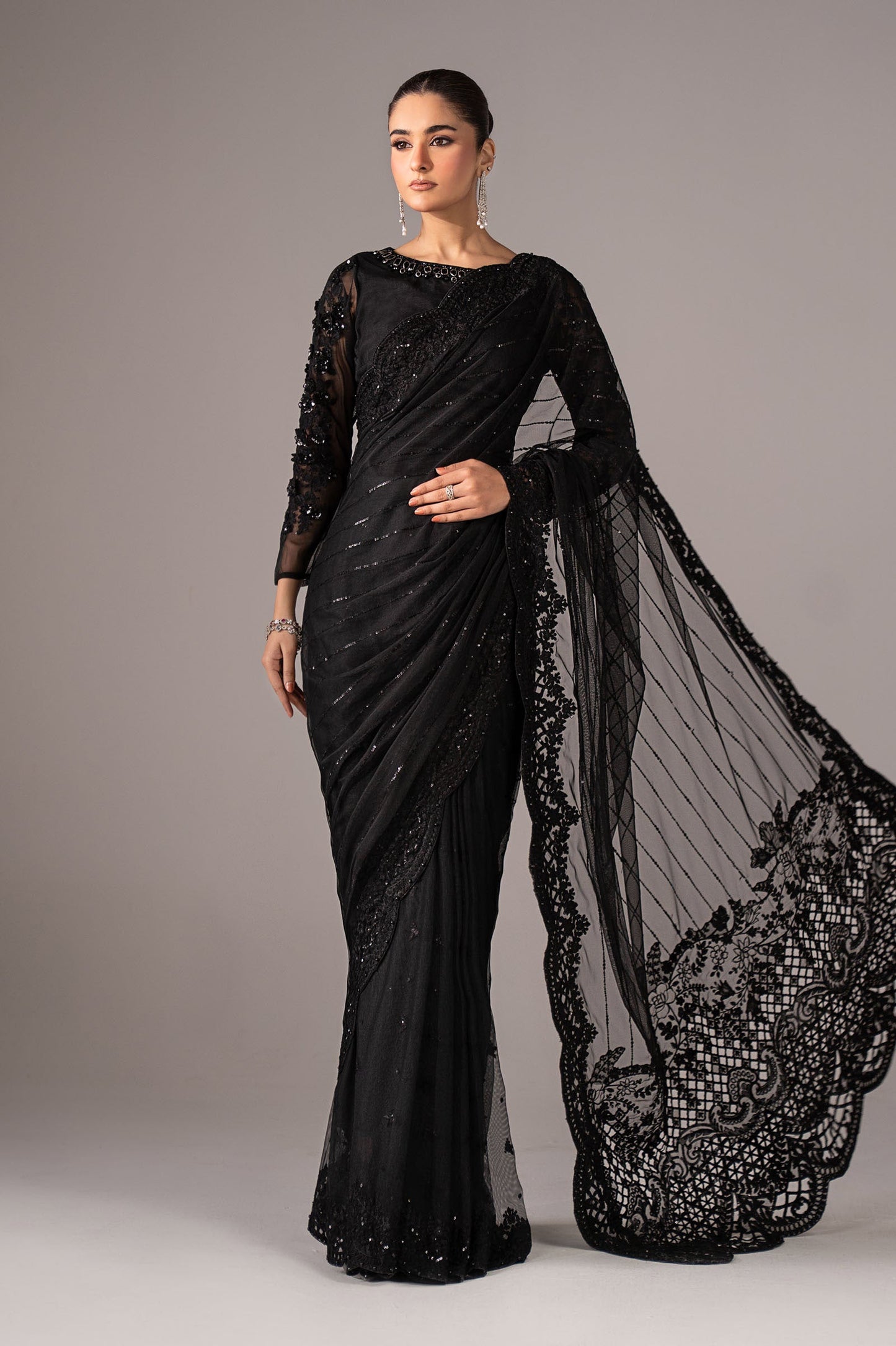 Maria B | Eid Collection 26 | Embroidered Net Saree
