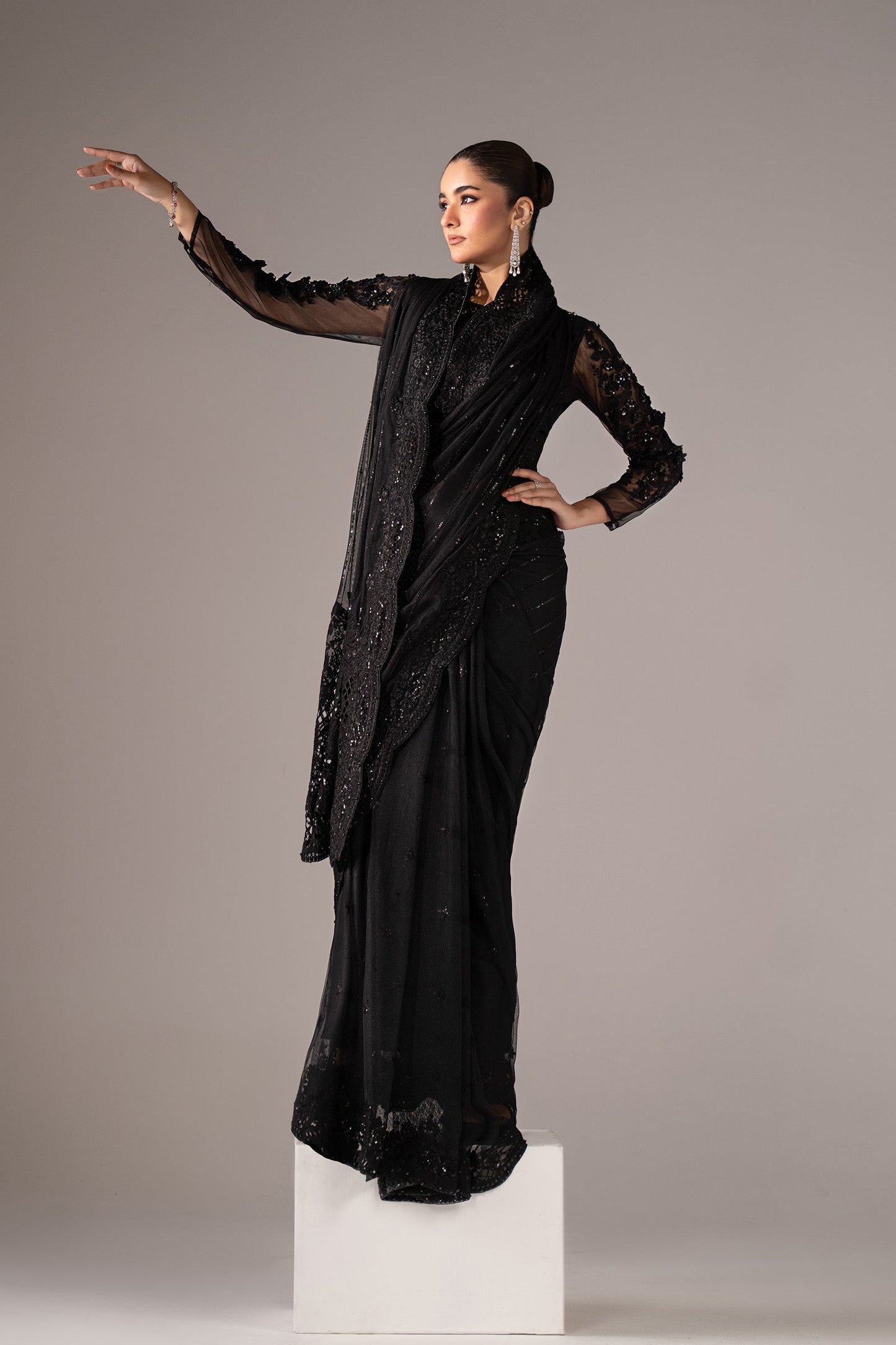 Maria B | Eid Collection 26 | Embroidered Net Saree