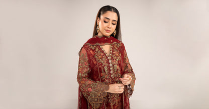 Maria B | Eid Collection 26 | 3 Piece Embroidered Organza Suit