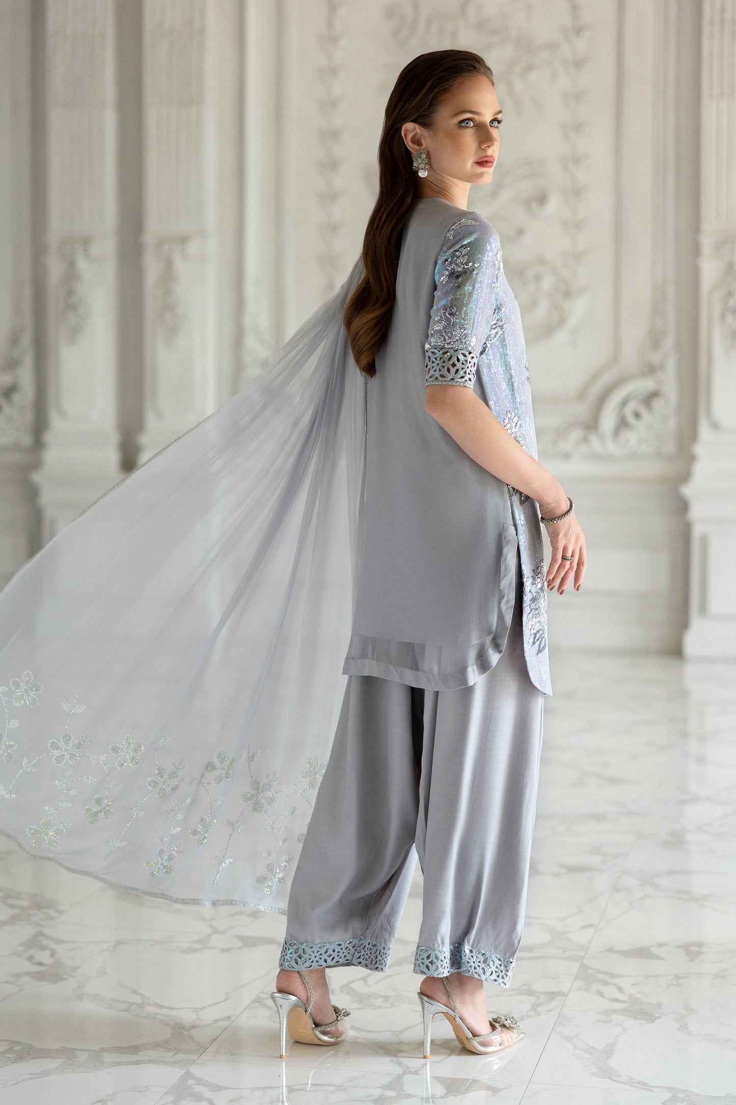 Maria B | Eid Collection 26 | 3 Piece Embroidered Chiffon Suit