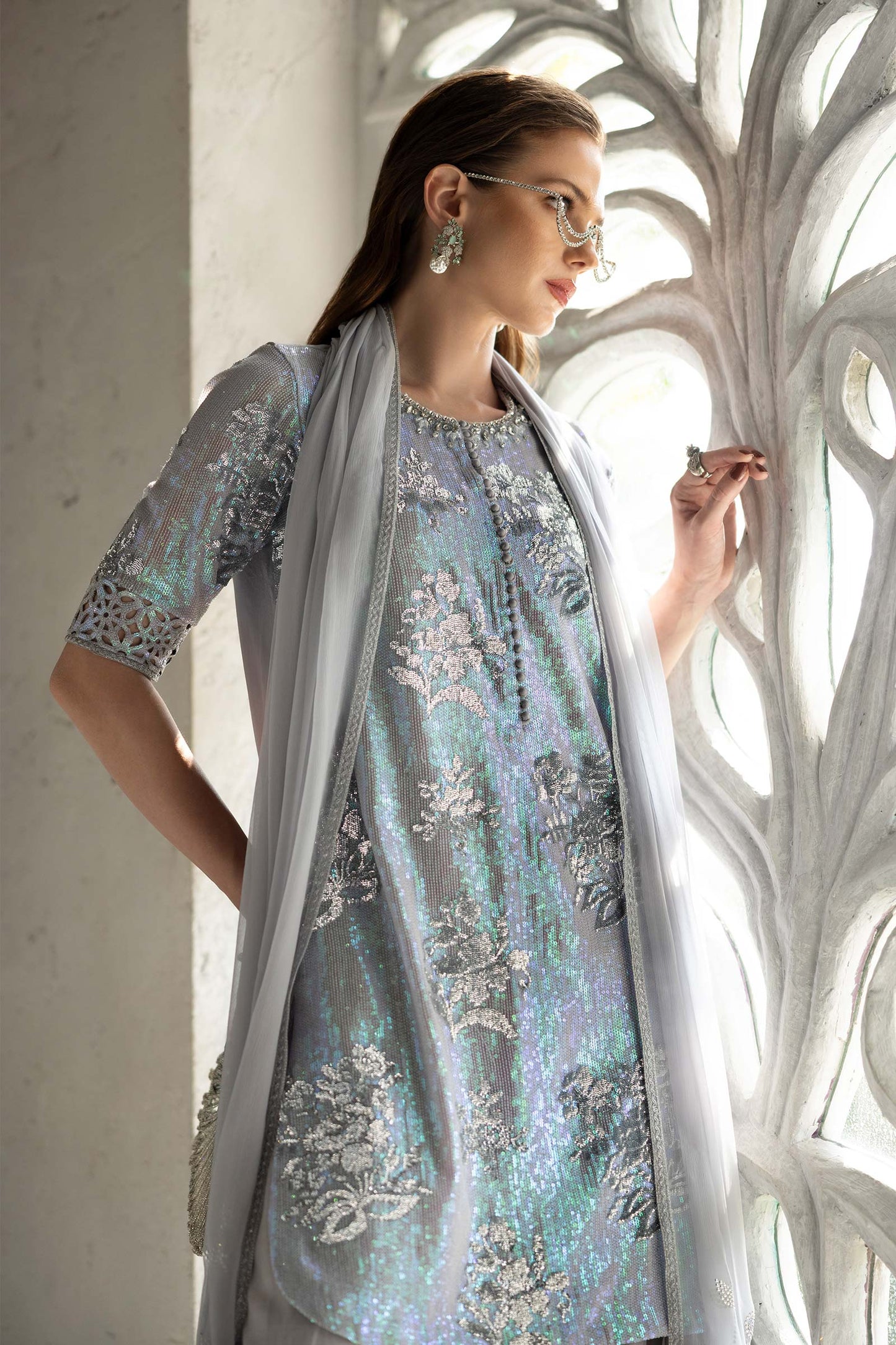 Maria B | Eid Collection 26 | 3 Piece Embroidered Chiffon Suit