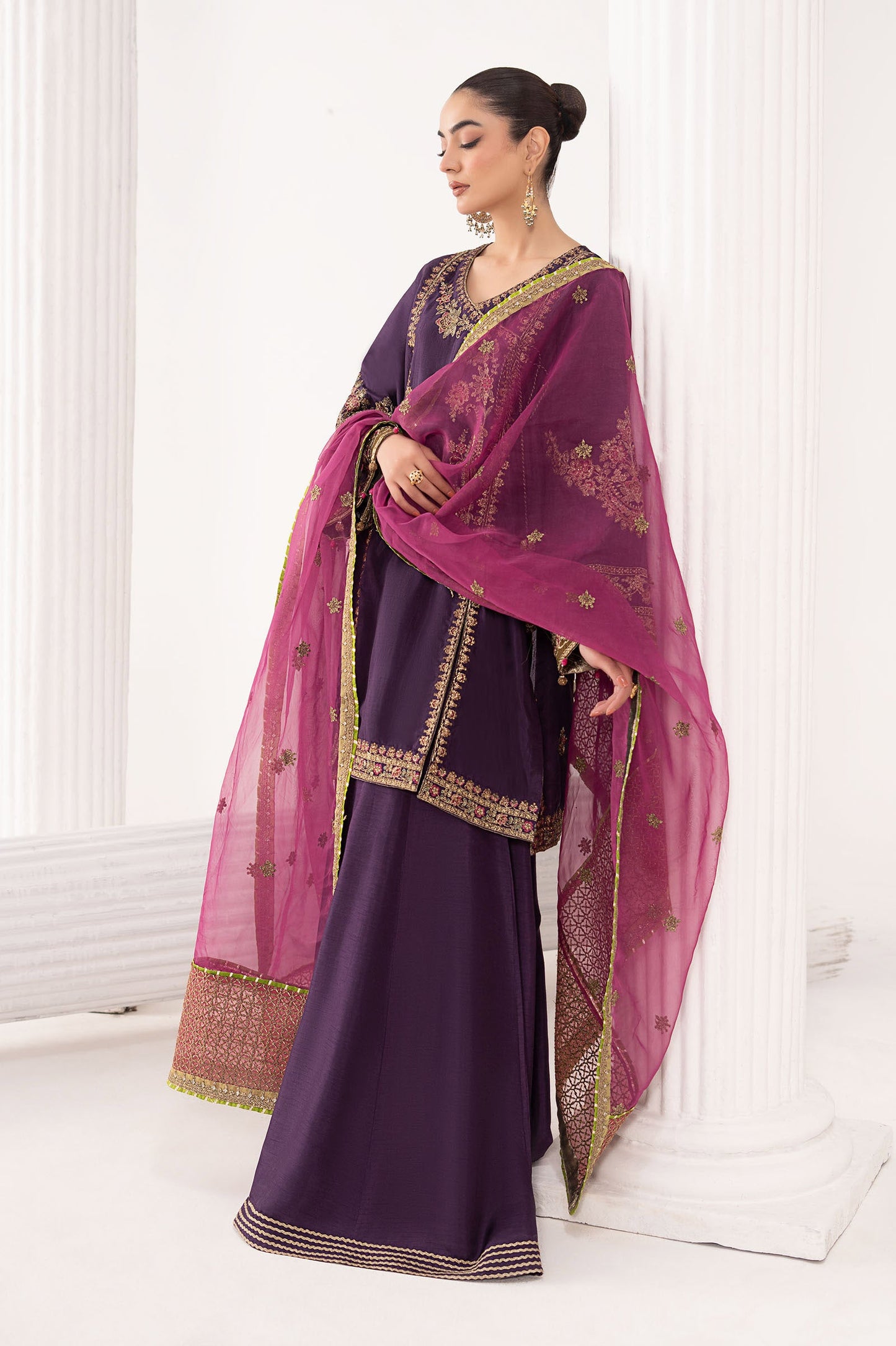 Maria B | Eid Collection 26 | 3 Piece Embroidered Raw Silk Suit