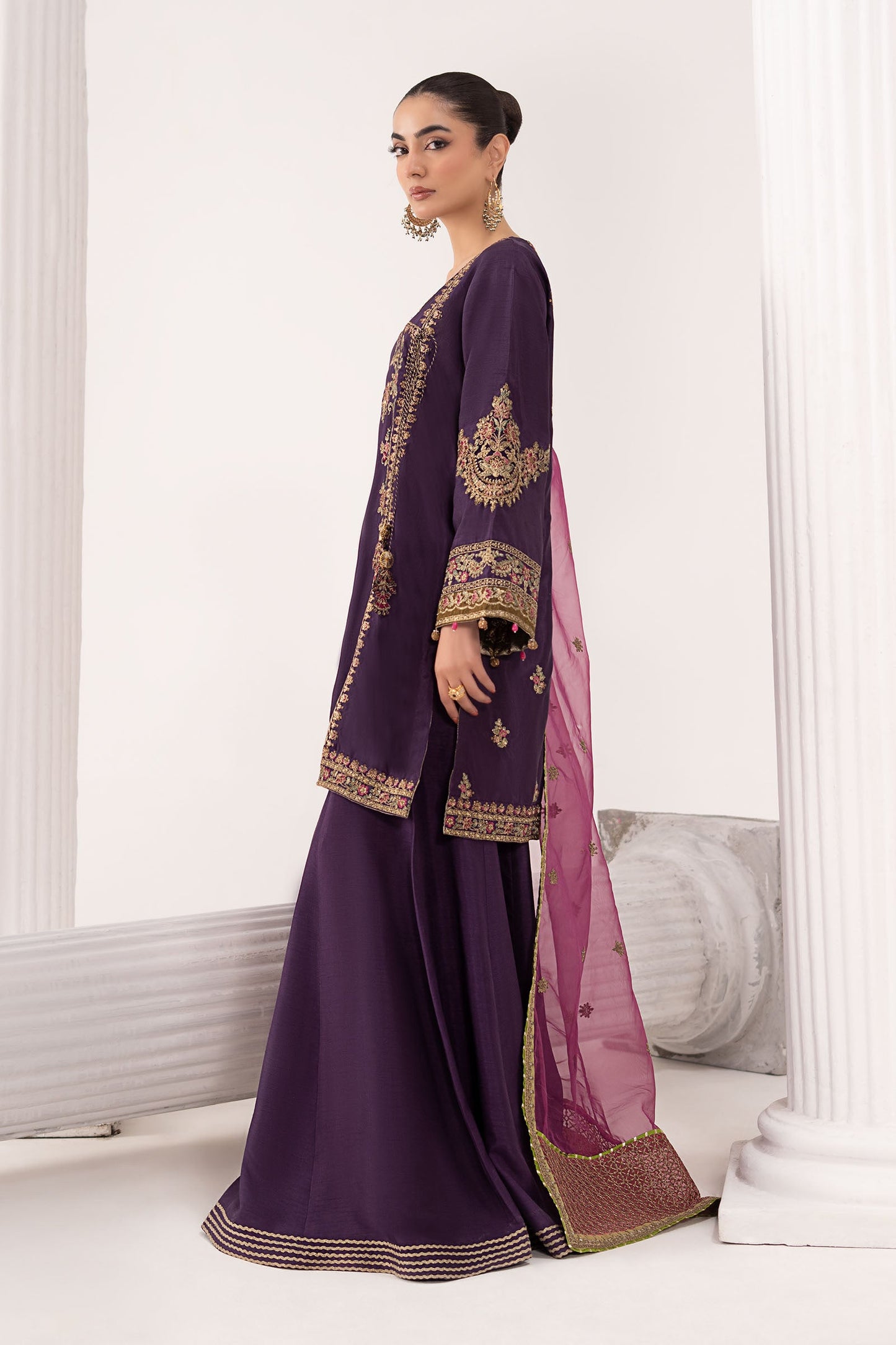Maria B | Eid Collection 26 | 3 Piece Embroidered Raw Silk Suit