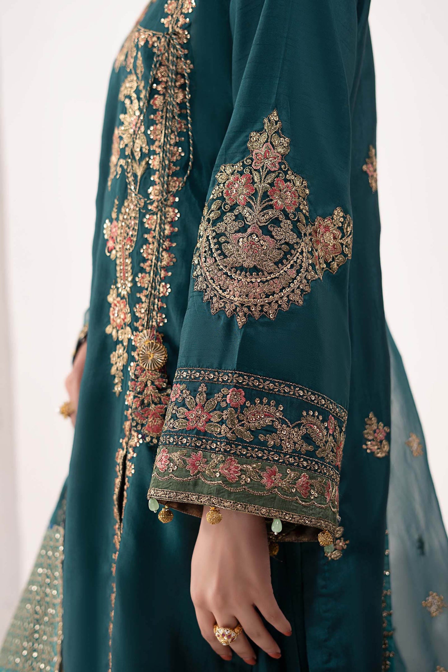 Maria B | Eid Collection Formals 26 | 3 Piece Embroidered Raw Silk Suit