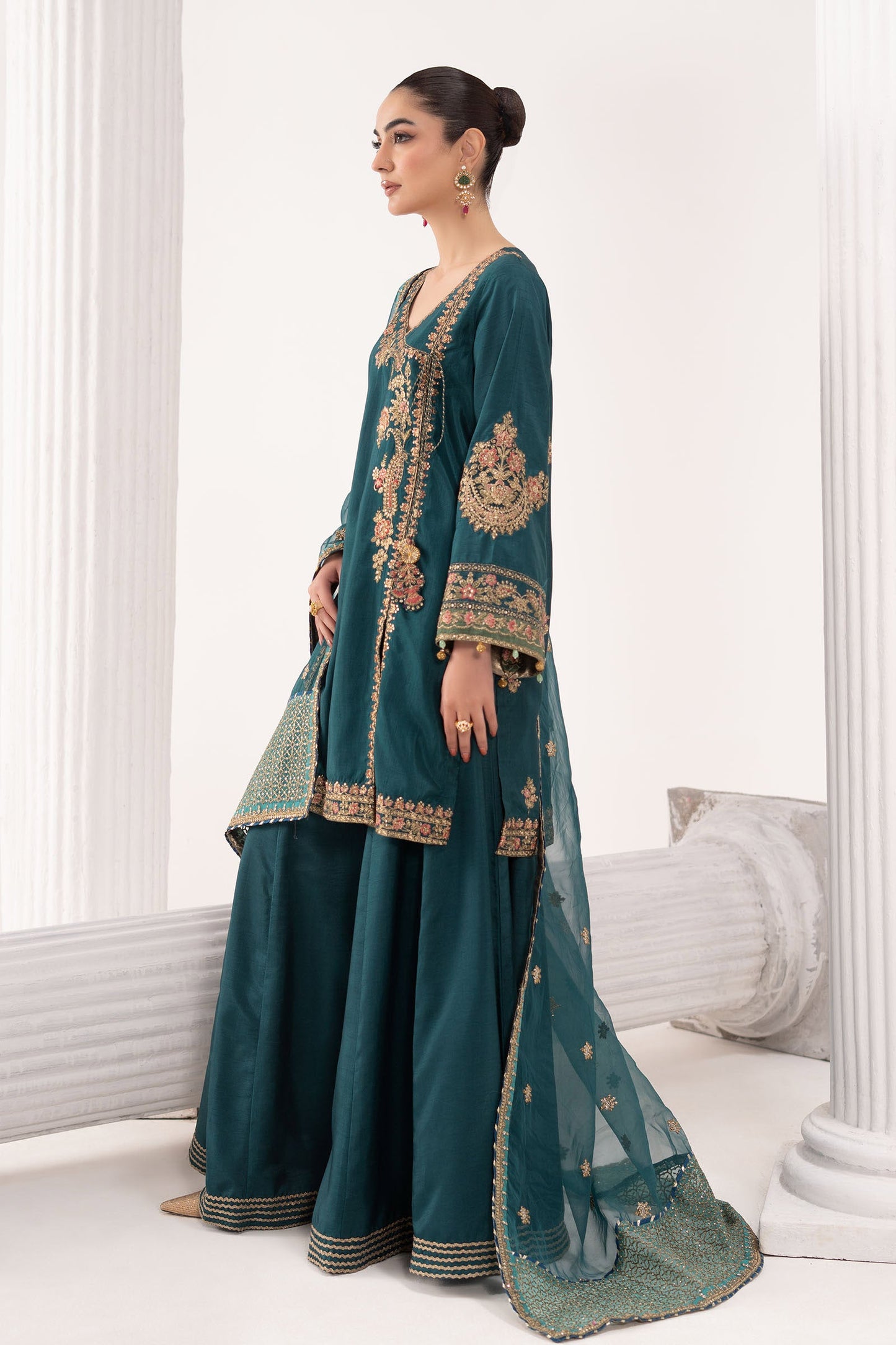 Maria B | Eid Collection Formals 26 | 3 Piece Embroidered Raw Silk Suit