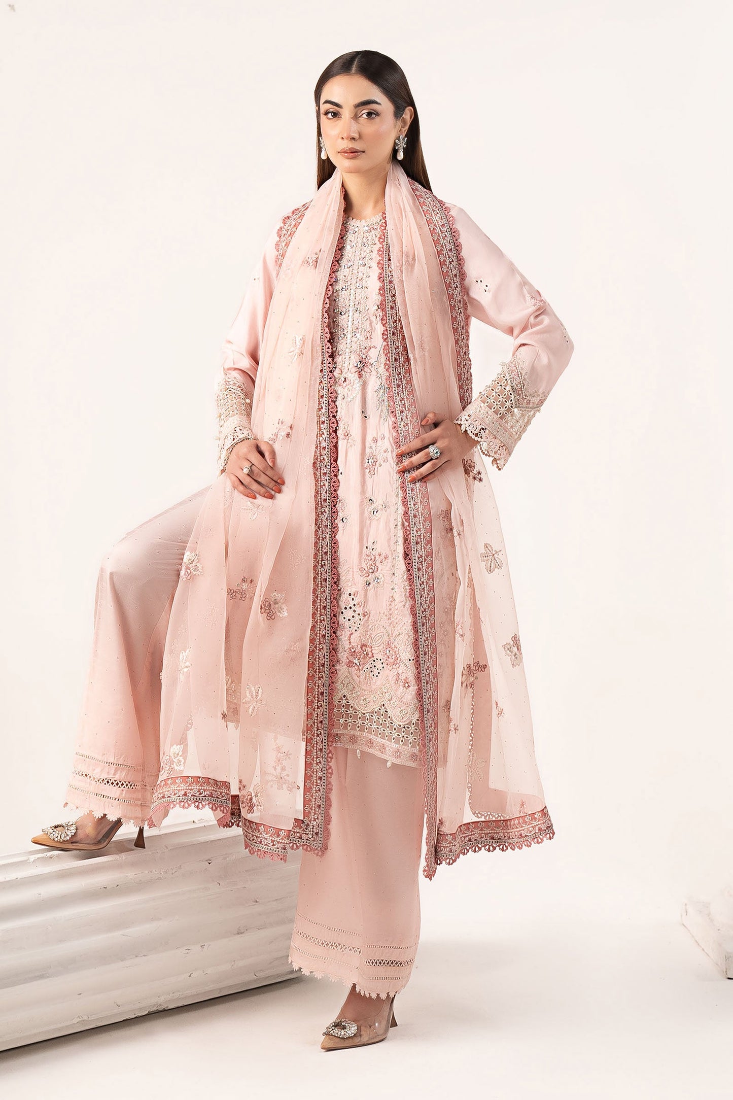 Maria B | Eid Collection 26 | 3 Piece Embroidered Raw Silk Suit