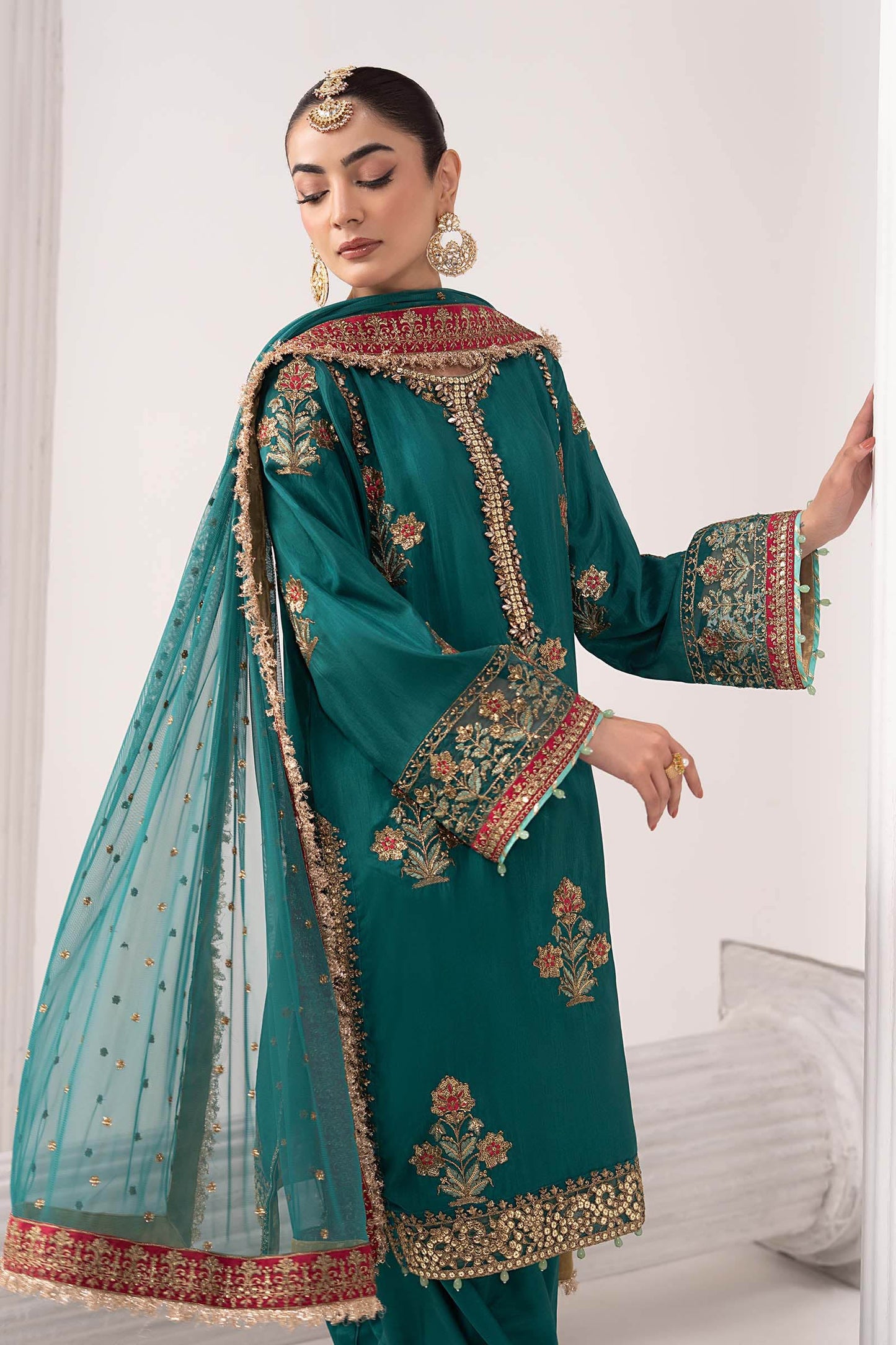 Maria B | Eid Collection 26 | 3 Piece Embroidered Raw Silk Suit