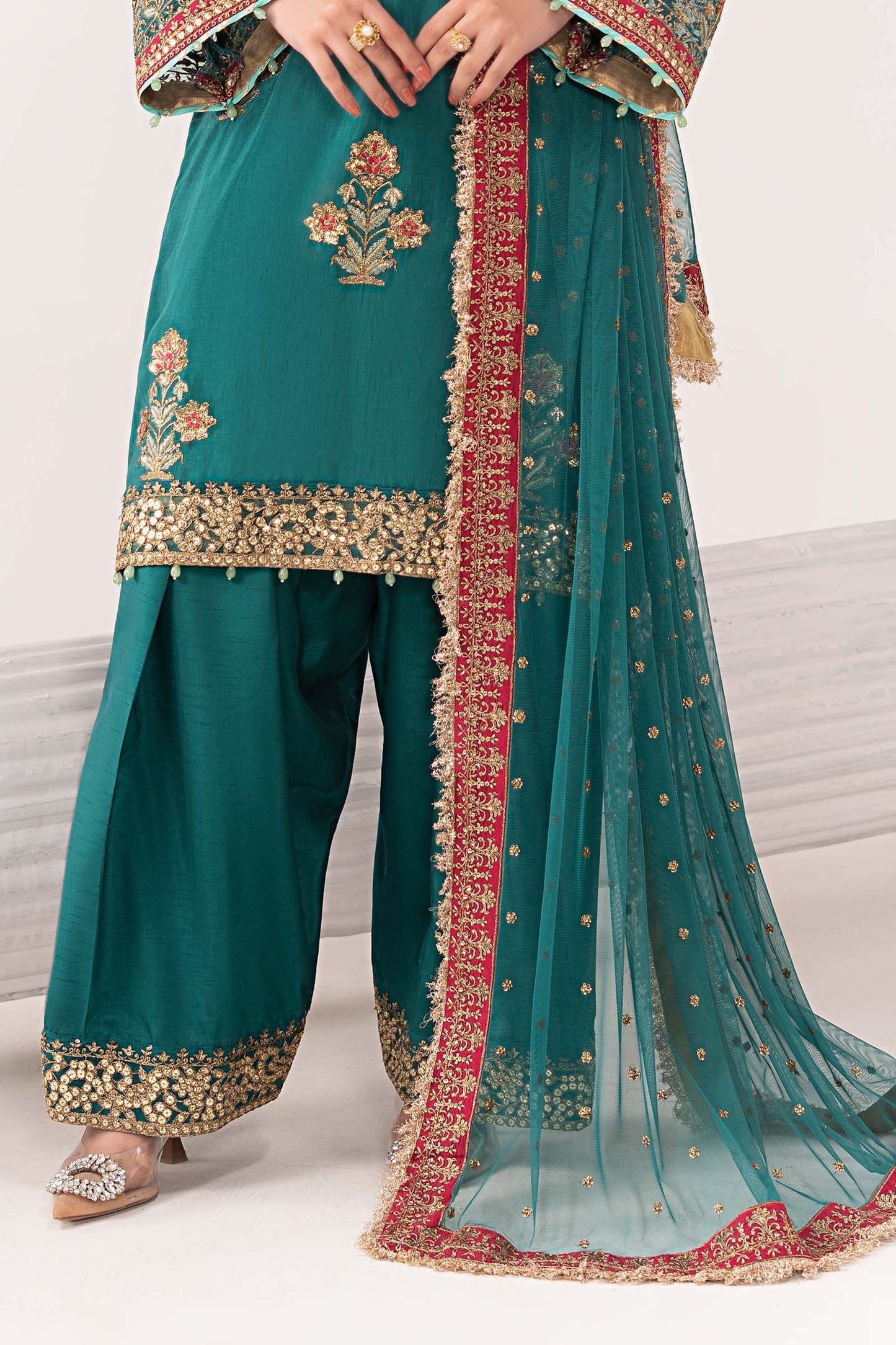 Maria B | Eid Collection 26 | 3 Piece Embroidered Raw Silk Suit