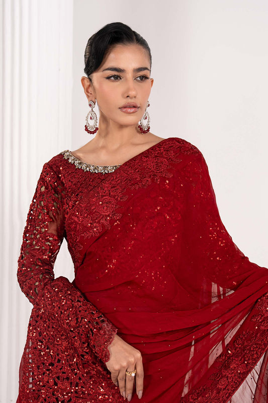 Maria B | Eid Collection 26 | Embroidered Chiffon Saree