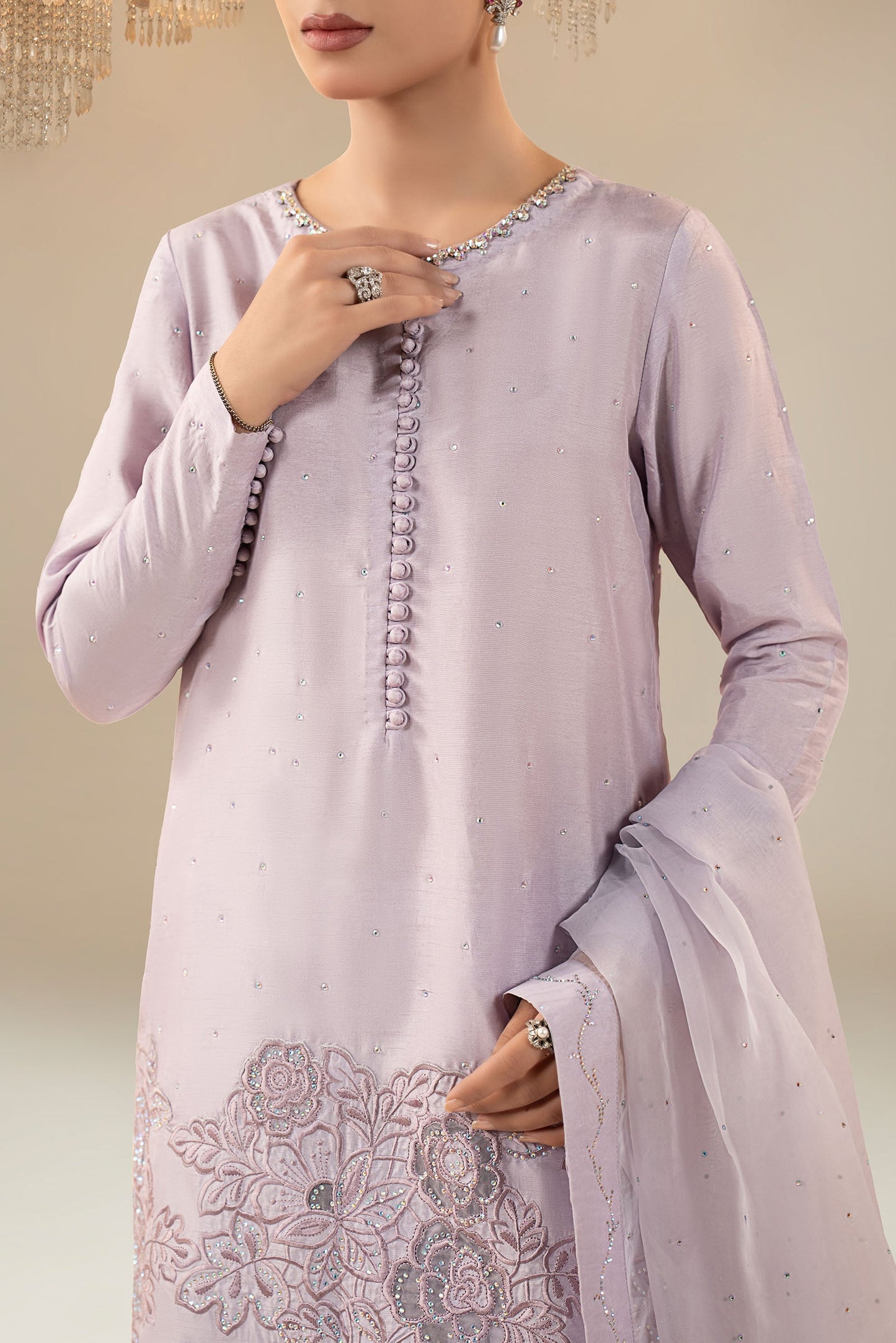 Maria B | Eid Collection 26 | 3 Piece Embellished Raw Silk Suit