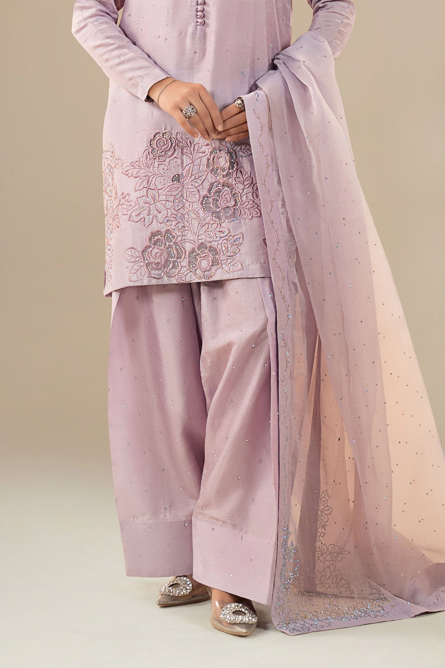 Maria B | Eid Collection 26 | 3 Piece Embellished Raw Silk Suit