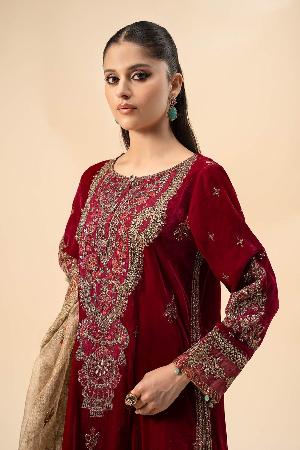 Maria B | Formal Wears | Velvet Suit | SF-W24-29