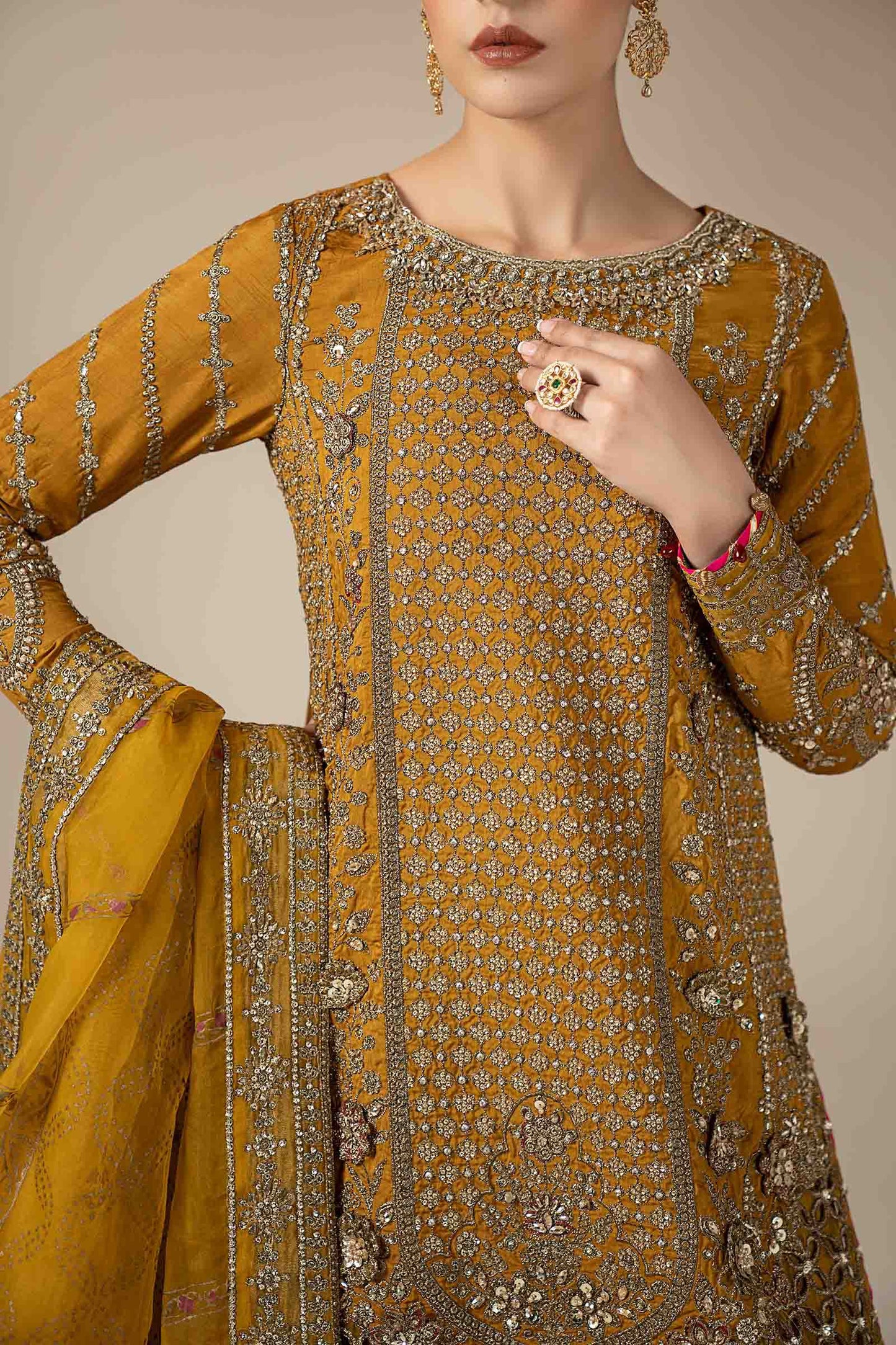 Maria B | Eid Collection 26 | 3 Piece Embroidered Raw Silk Suit