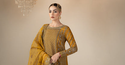 Maria B | Eid Collection 26 | 3 Piece Embroidered Raw Silk Suit