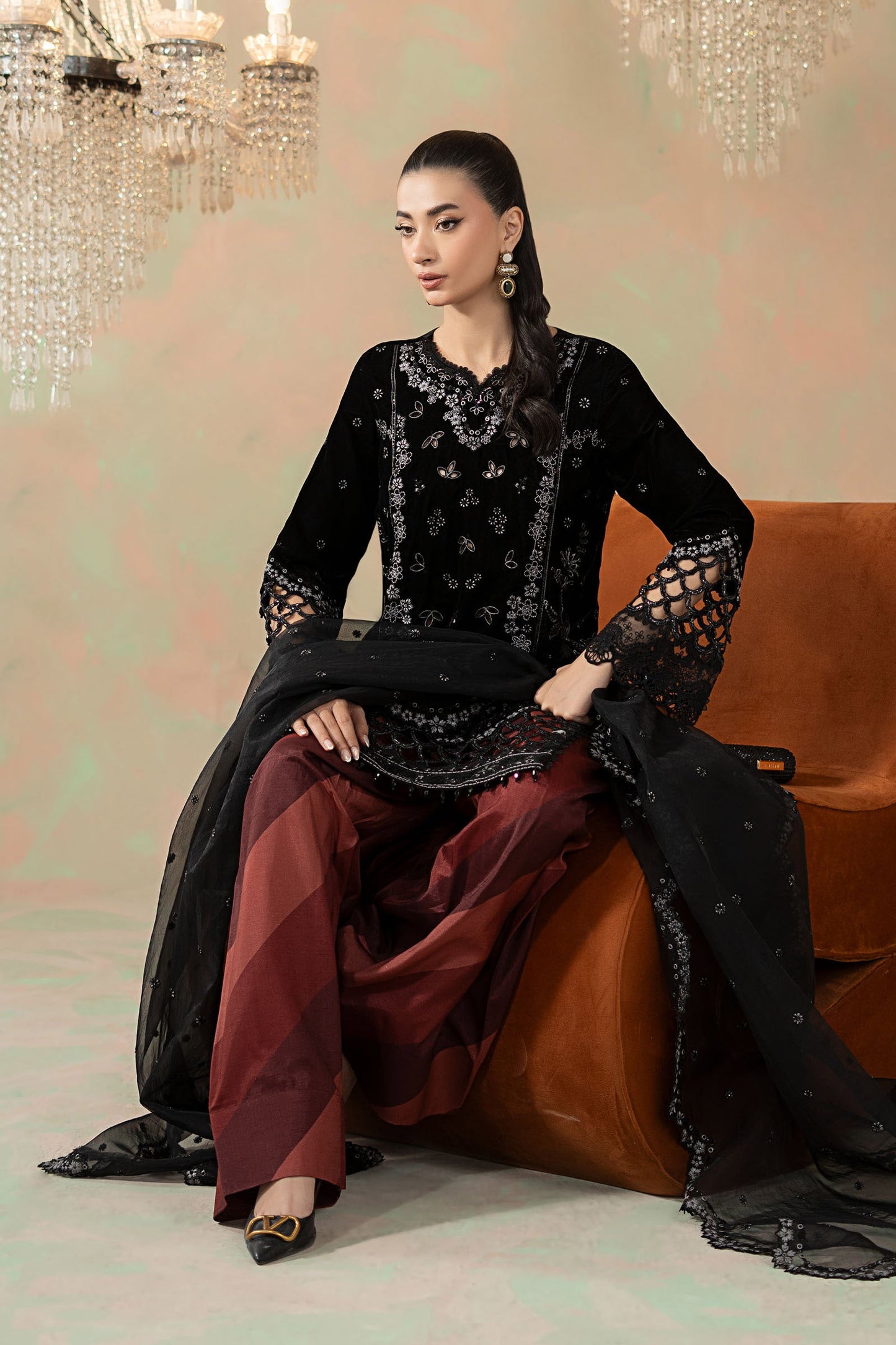 Maria B | Eid Collection 26 | 3 Piece Embroidered Velvet Suit