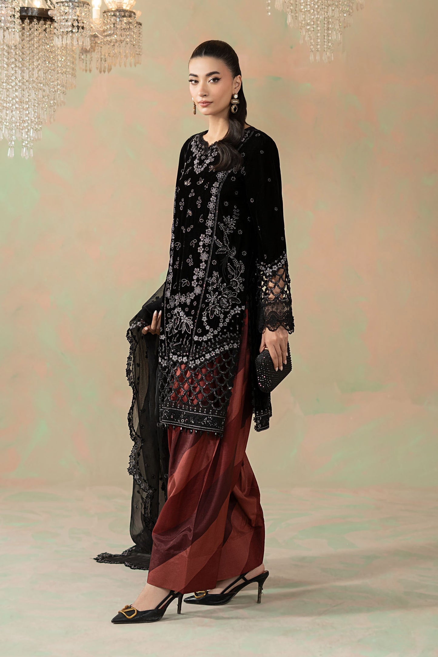 Maria B | Eid Collection 26 | 3 Piece Embroidered Velvet Suit