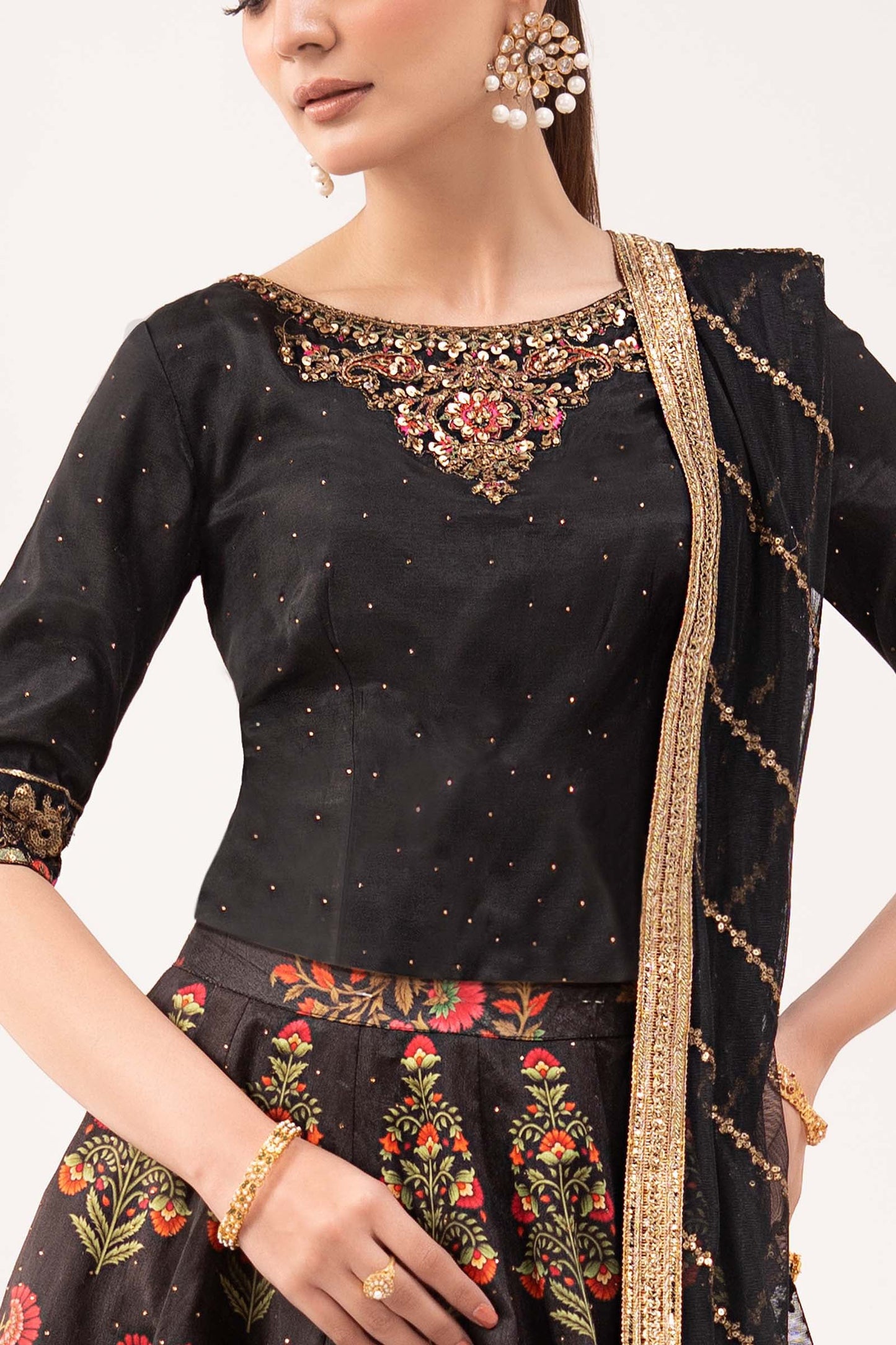 Maria B | Eid Collection 26 | 3 Piece Embroidered Raw Silk Suit