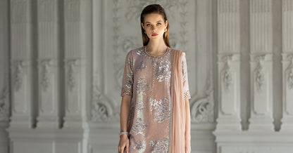 Maria B | Modern Archives | 3 Piece Embroidered Chiffon Suit
