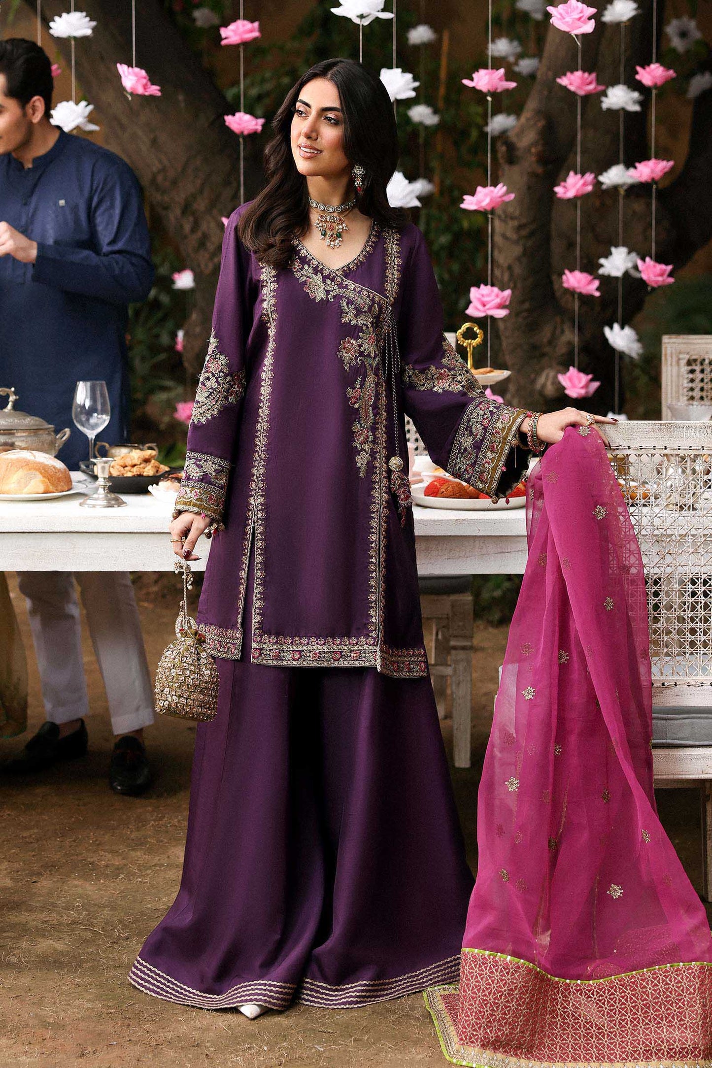 Maria B | Eid Collection 26 | 3 Piece Embroidered Raw Silk Suit