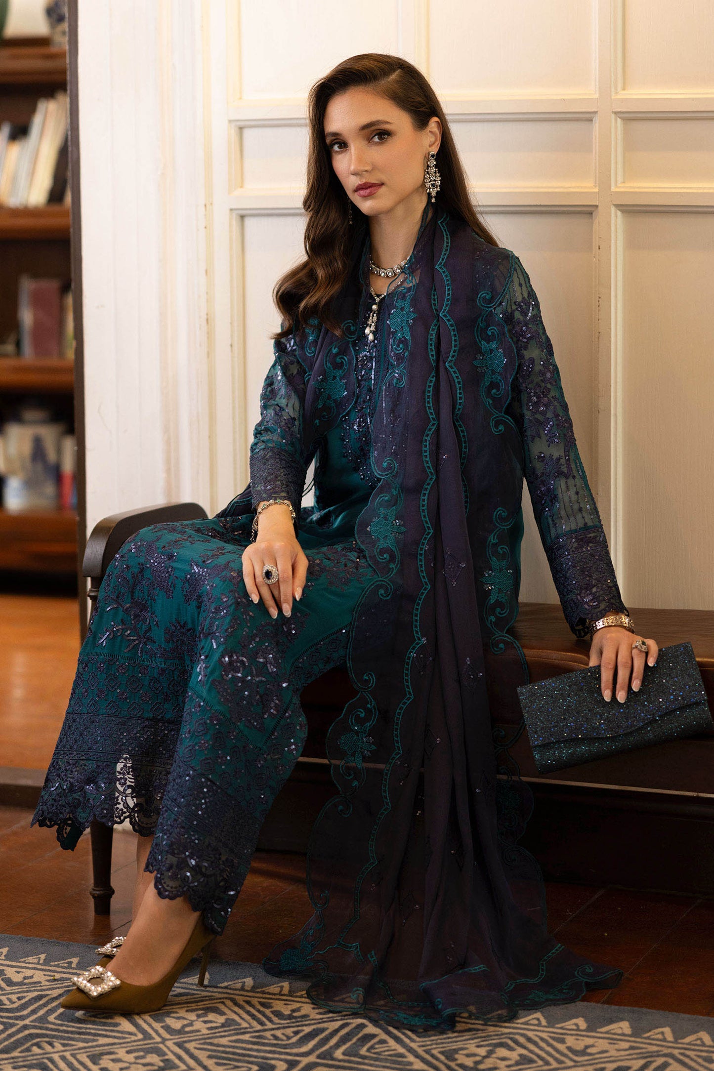Maria B | Eid Collection Formals 26 | 3 Piece Embroidered Chiffon Suit