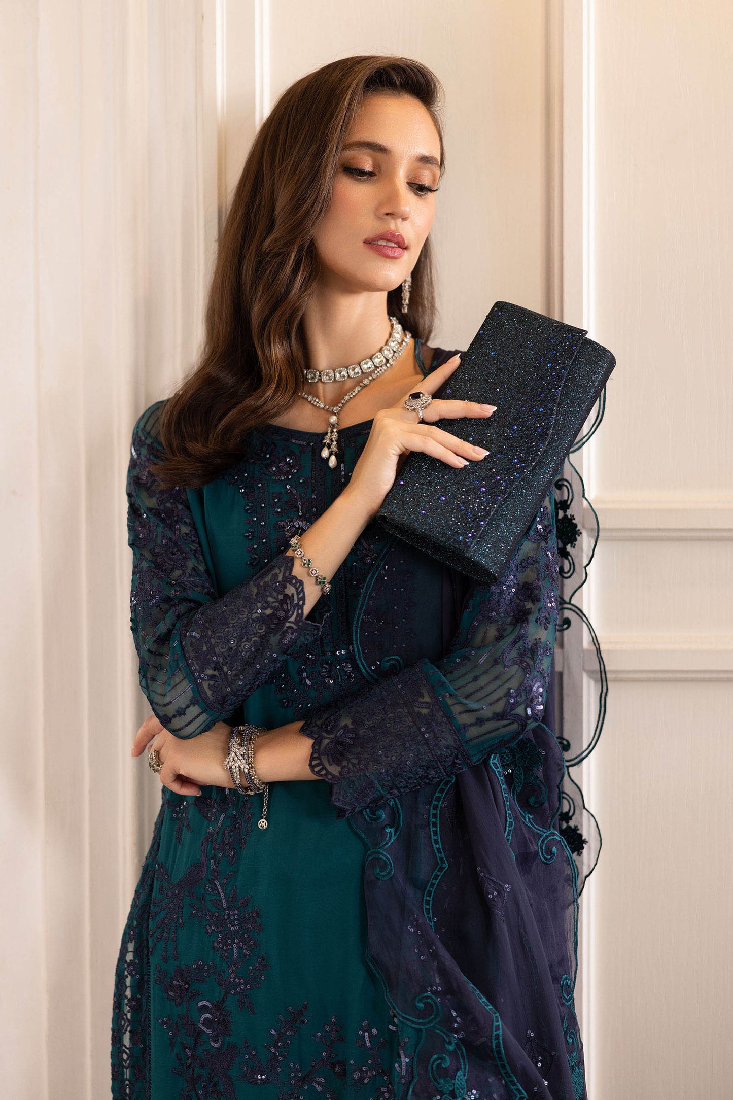 Maria B | Eid Collection Formals 26 | 3 Piece Embroidered Chiffon Suit