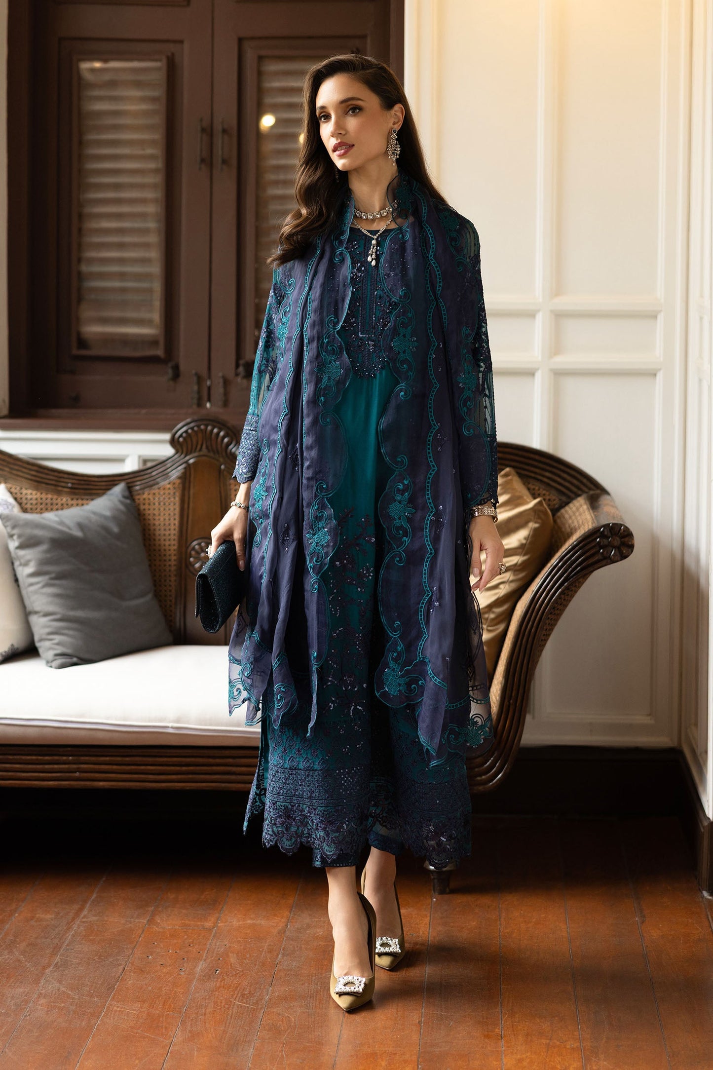 Maria B | Eid Collection Formals 26 | 3 Piece Embroidered Chiffon Suit