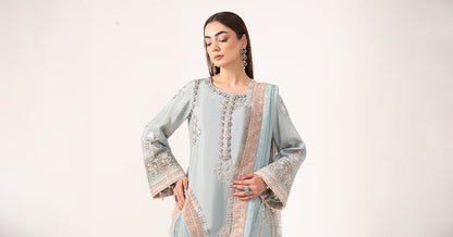 Maria B | Eid Collection Formals 26 | 3 Piece Embroidered Raw Silk Suit