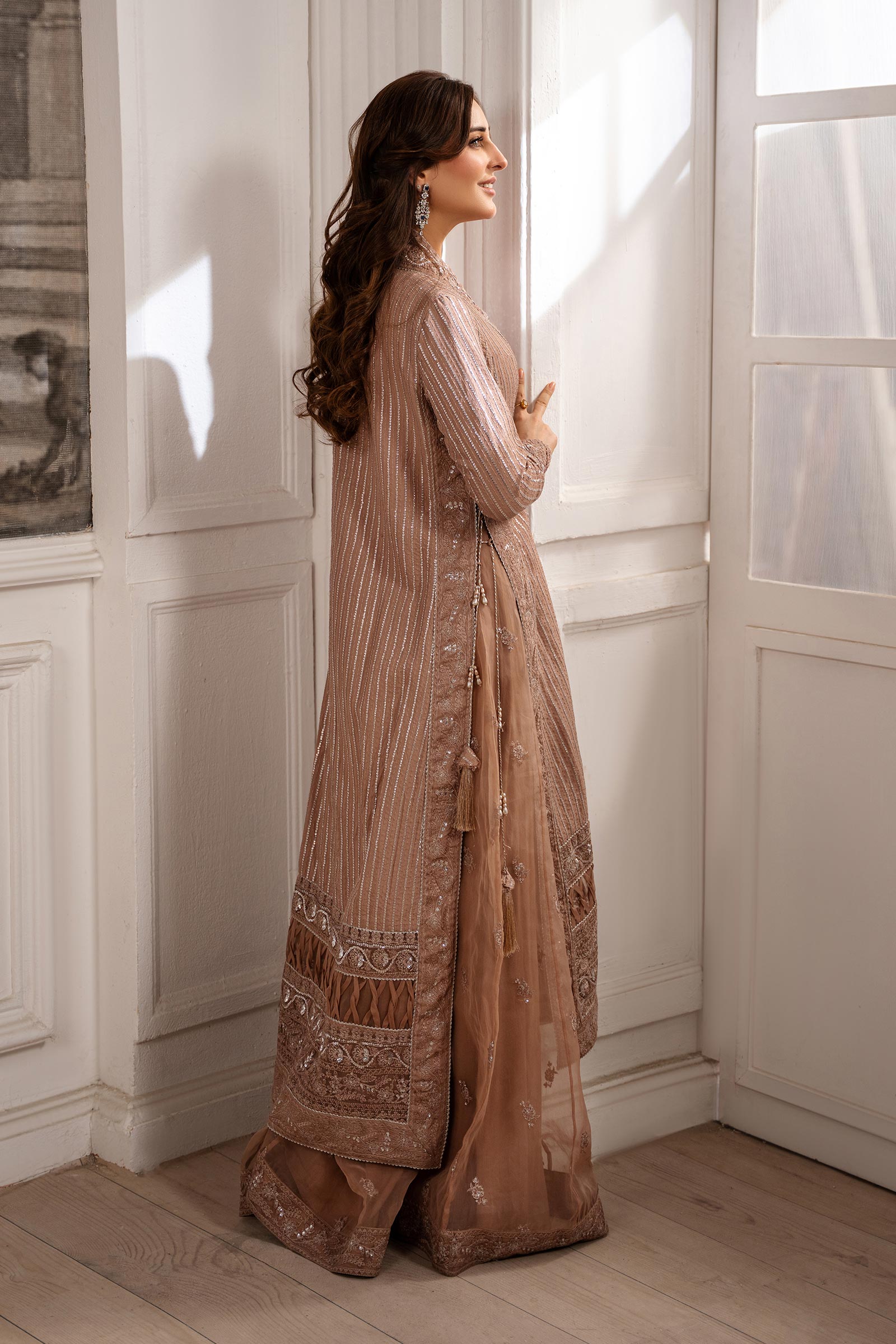Maria B | Formal Wears | SF-EA25-16 L / Rosy Brown / Organza