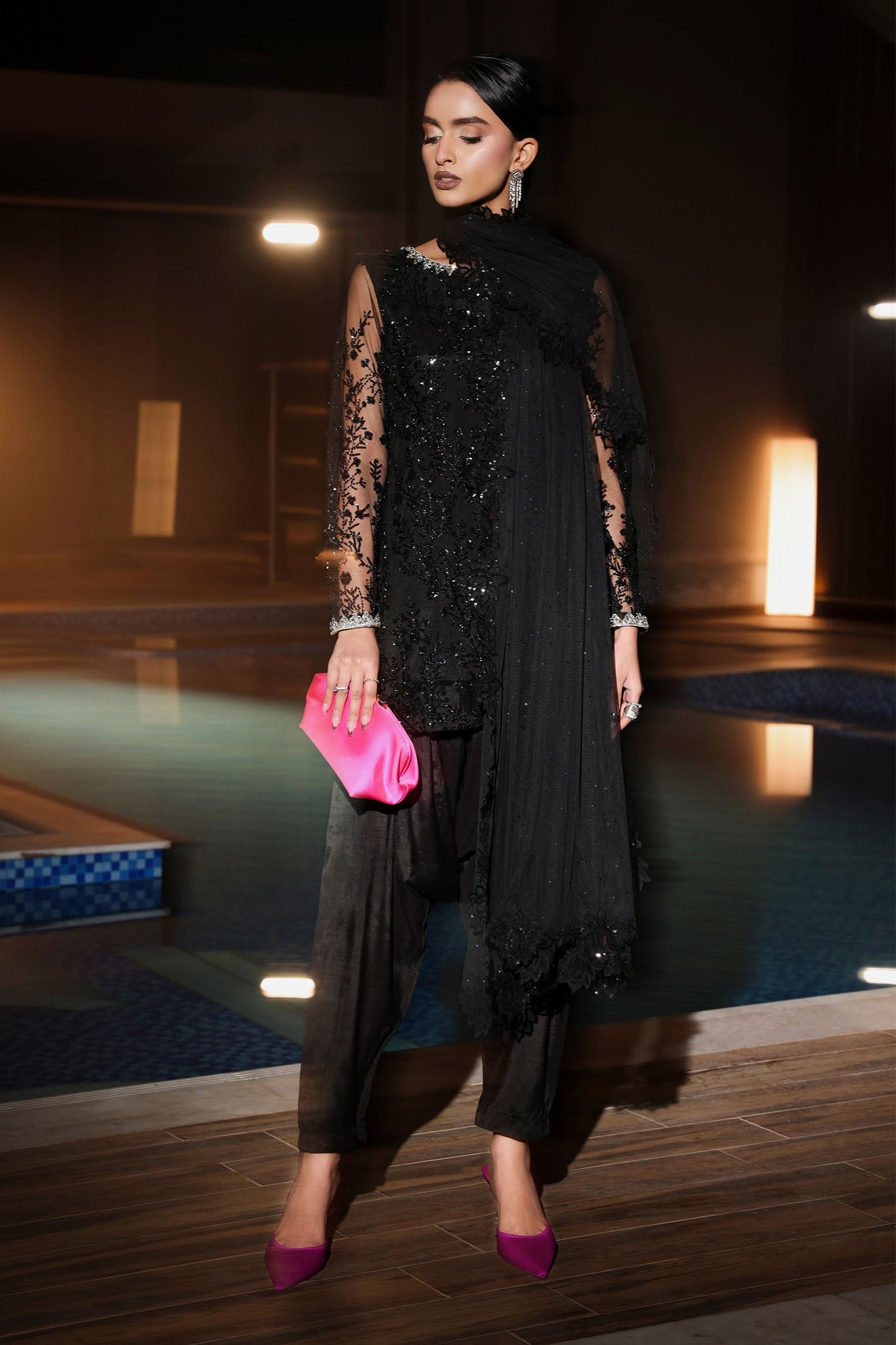 Maria B | Eid Collection 26 | 3 Piece Embroidered Net Suit