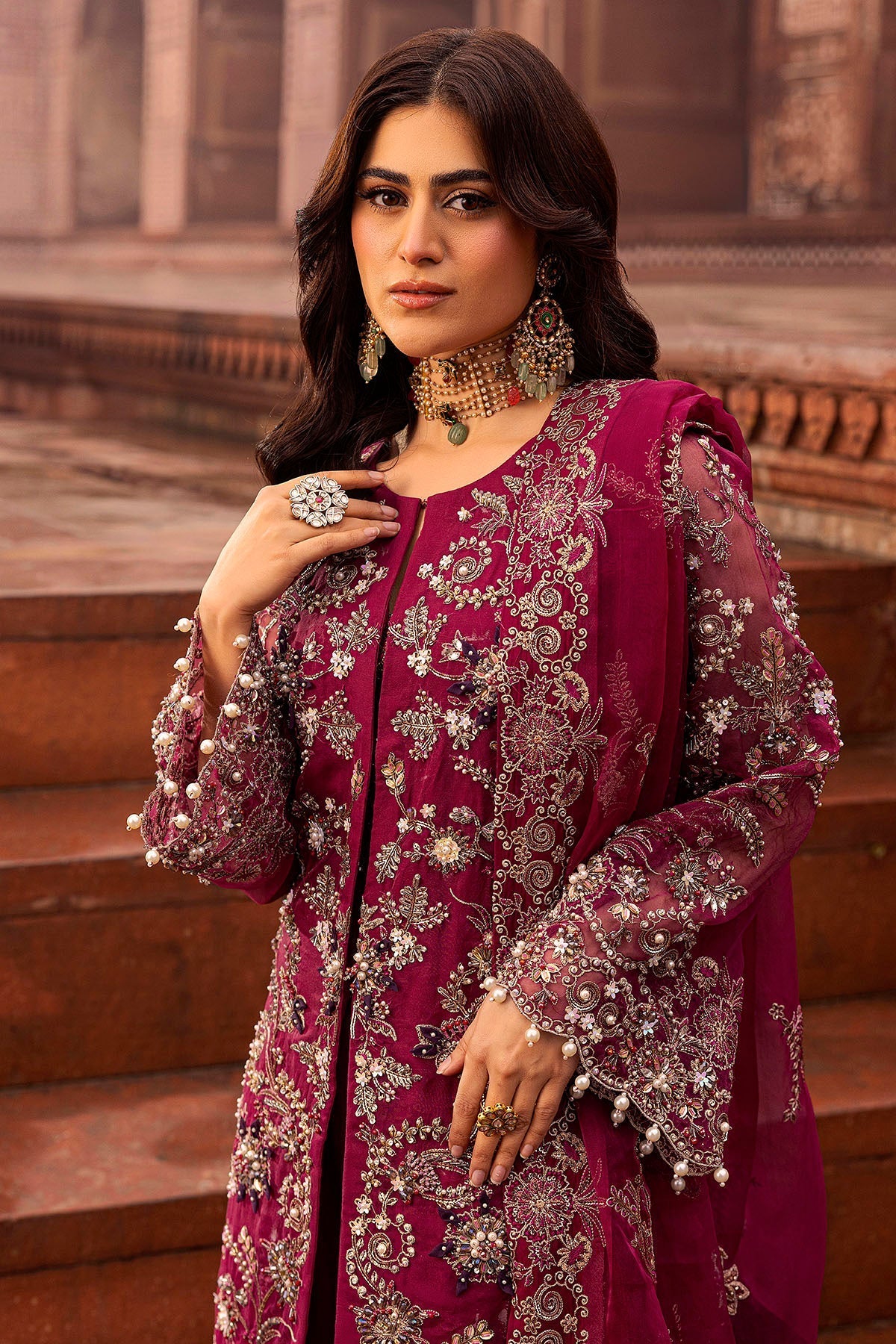 Motifz | Bridal Couture | 0013-HEER EMBROIDERED ORGANZA STITCHED