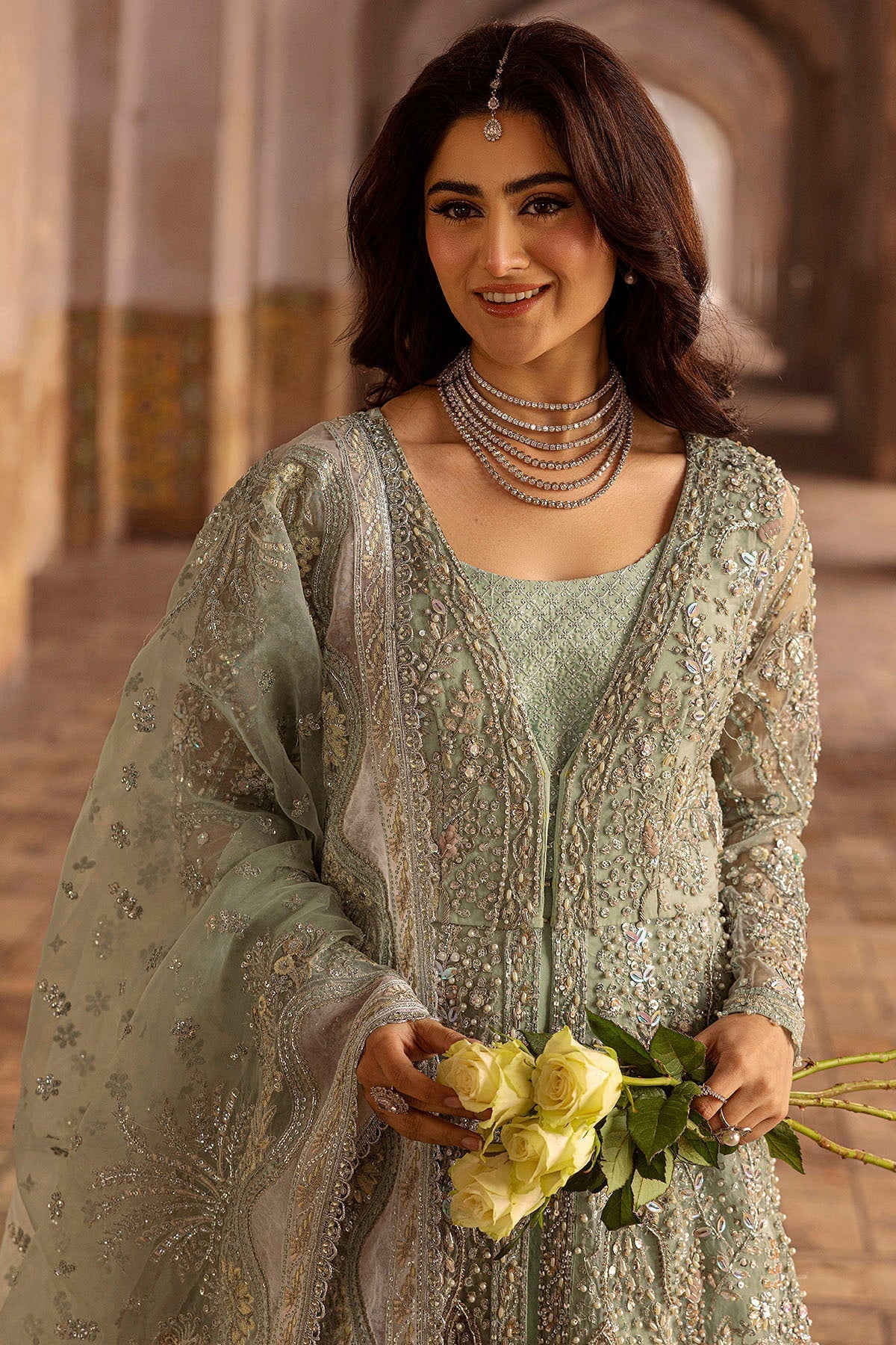 Motifz | Bridal Couture | 0015-MEHTAB EMBROIDERED ORGANZA STITCHED