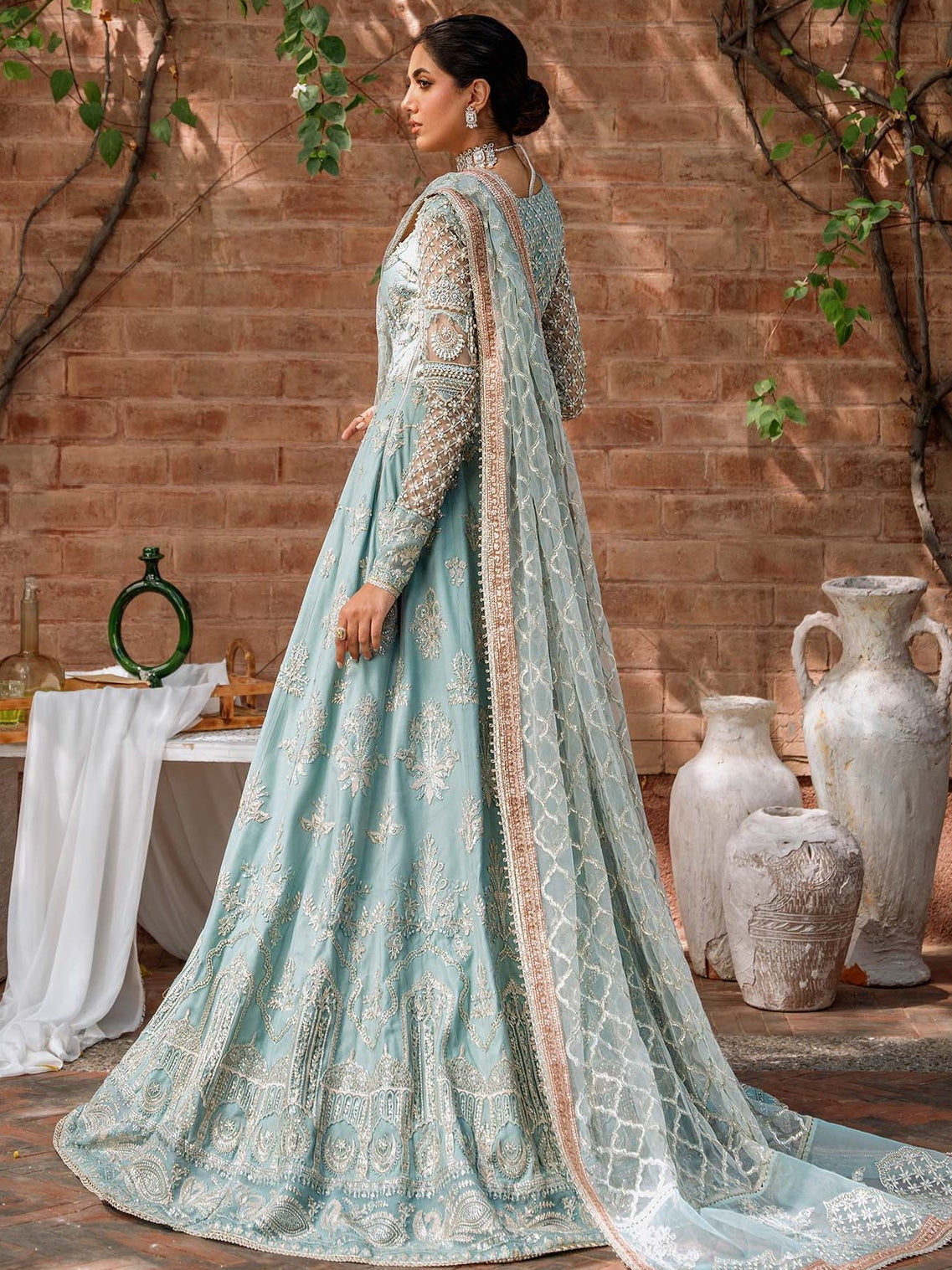 Akbar Aslam Mastani Embroidered Net 3Pc Suit - JABEEN - Riwayat-e-khas